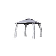 Gazebo acciaio louisiana 3x3 mt con doppiotetto e tende laterali poliestere