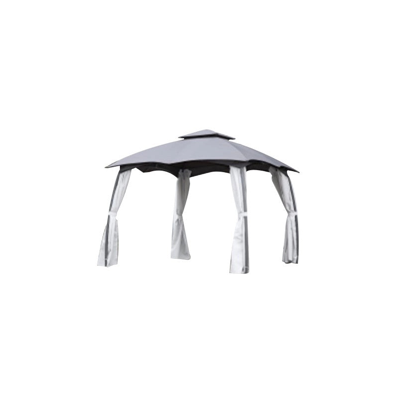 Gazebo acciaio louisiana 3x3 mt con doppiotetto e tende laterali poliestere