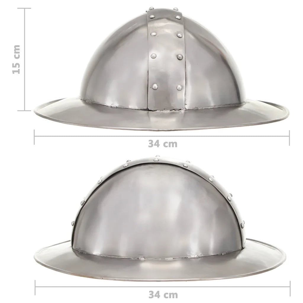 Elmo da Cavaliere Medievale Antico LARP in Acciaio Argento CFW1946022