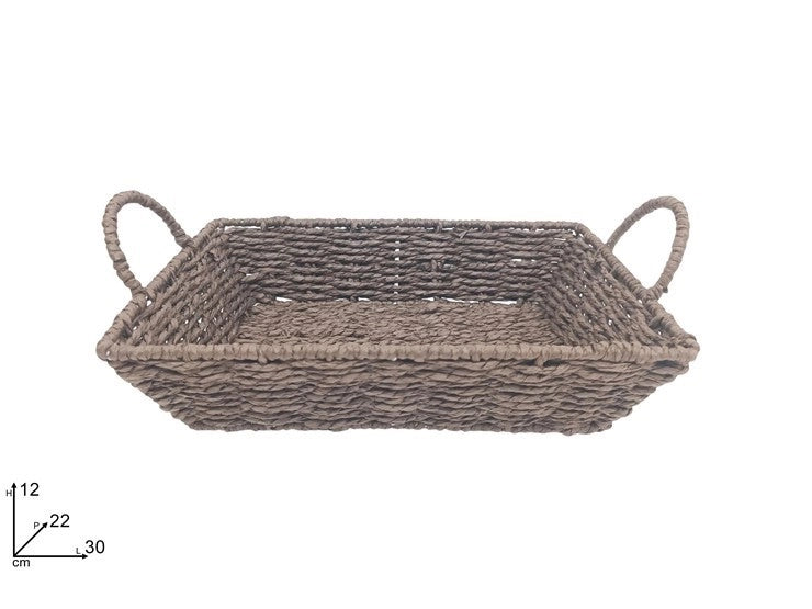 Cesta Rettangolare Regalo Festività Natale Pasqua Marrone 30 x 22 cm