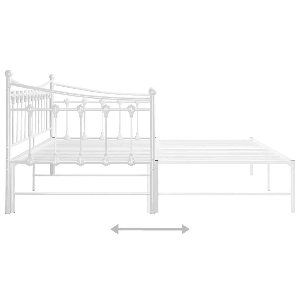 Telaio Divano Letto Estraibile Bianco in Metallo 90x200 cm 324759
