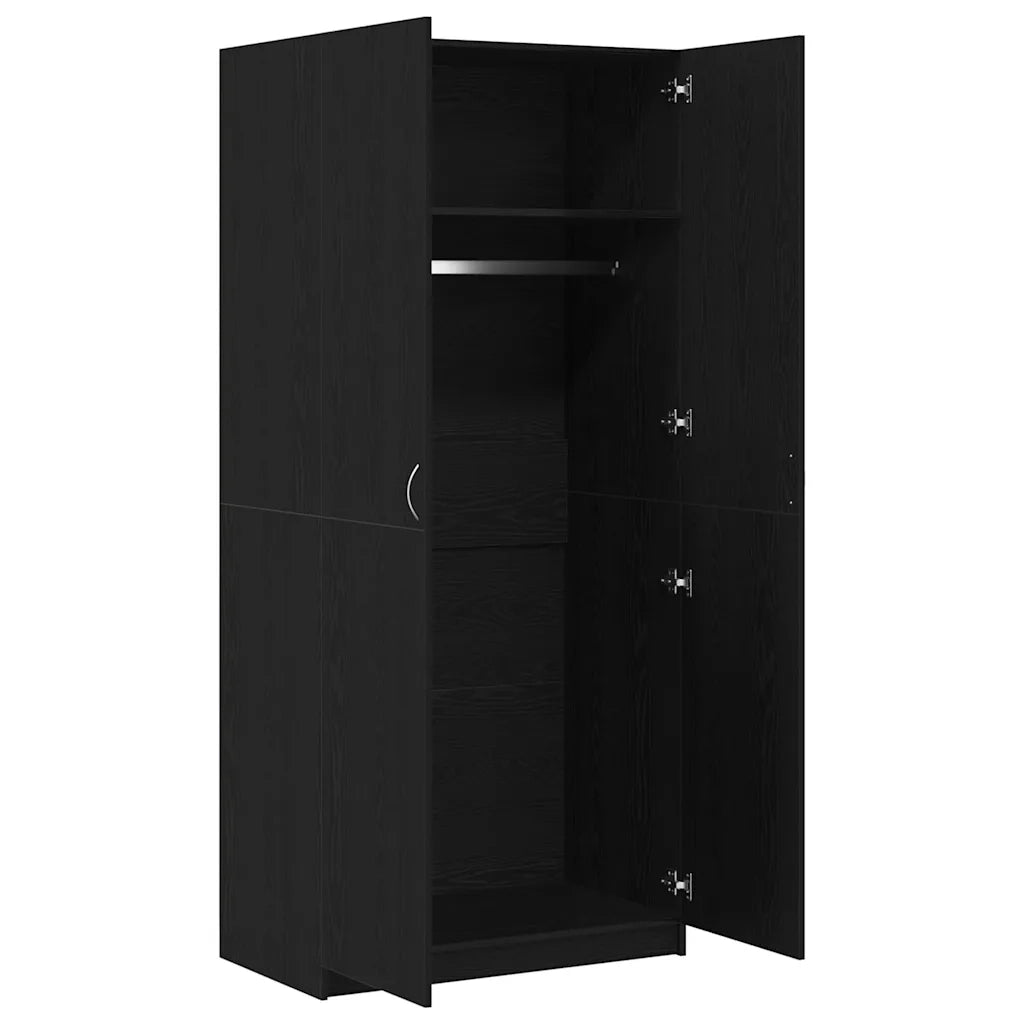 Guardaroba Rovere Nero 90 x 52 x 200 cm Legno multistrato