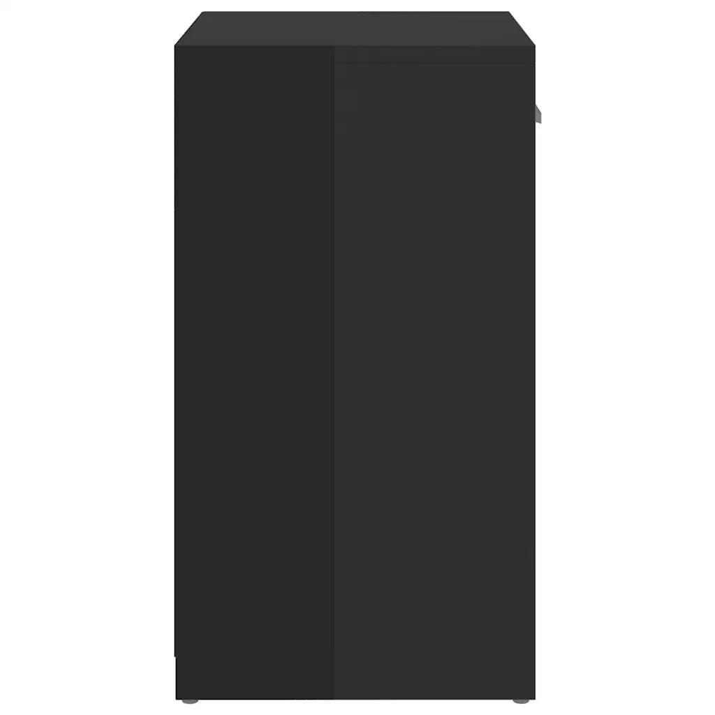 Panca Porta Scarpe Nero Lucido 94,5x31x57cm Legno Multistrato 326748