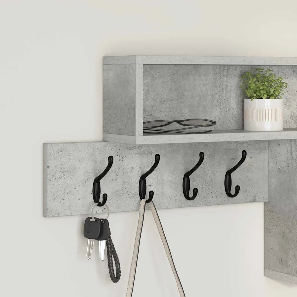 Appendiabiti a muro Grigio cemento 100 x 12 x 43,5 cm 874414
