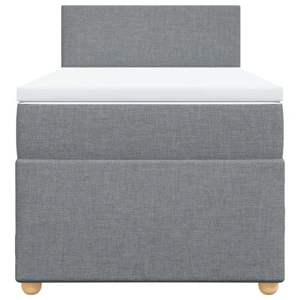 Giroletto a Molle con Materasso Grigio Chiaro100x200 cm Tessuto