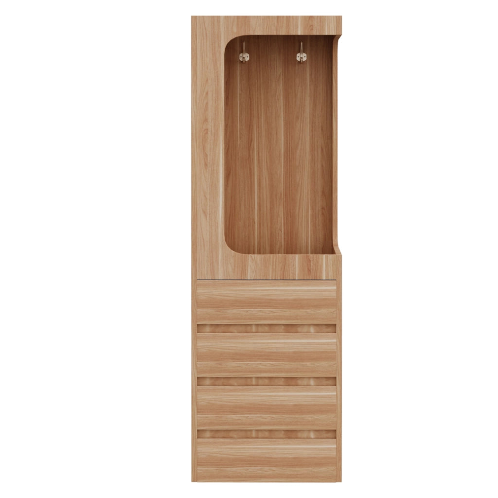 ARMADIO con 1 porta, 4 cassetti, 70 x 40 x 170 cm, Legno naturale