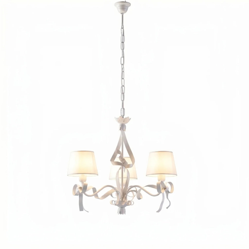 Lampadario Shabby Chic Lucy 3 Luci Bianco LuceArt Classic