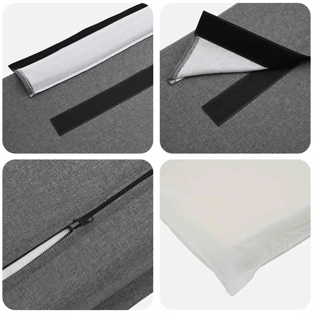 Testiera imbottita Bianco e grigio chiaro 135 cm Pino massello 880022
