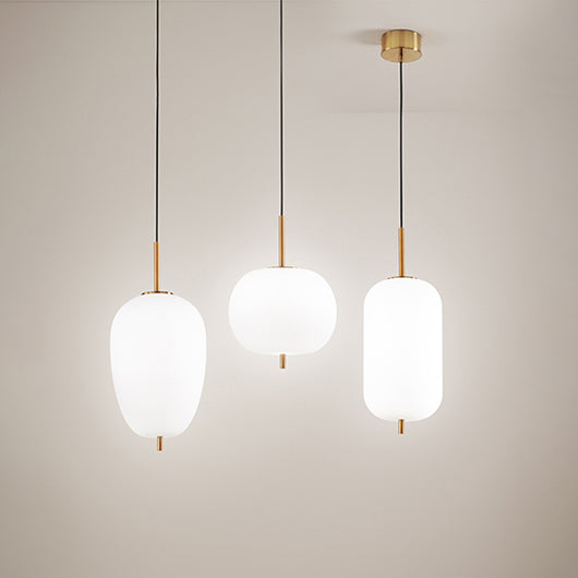 Sospensione Contemporanea Cirro Metallo Oro Vetro Bianco Led 24W 3000K D27