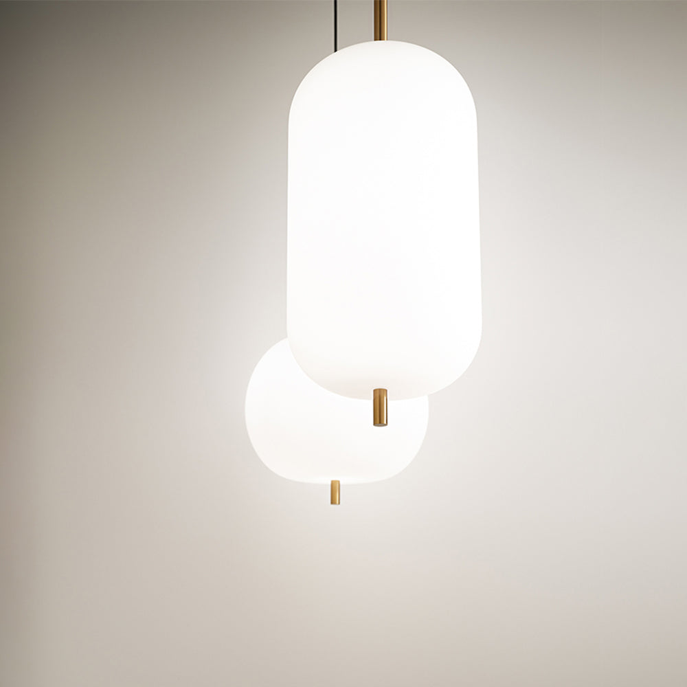 Sospensione Contemporanea Cirro Metallo Oro Vetro Bianco Led 24W 3000K D27