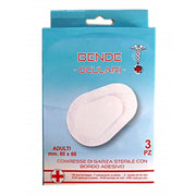 Trade Shop - Set 3pz Bende Oculari 80x60cm Per Occhi Bordo Adesivo Sterili Garza Bendaggio Cerotti -