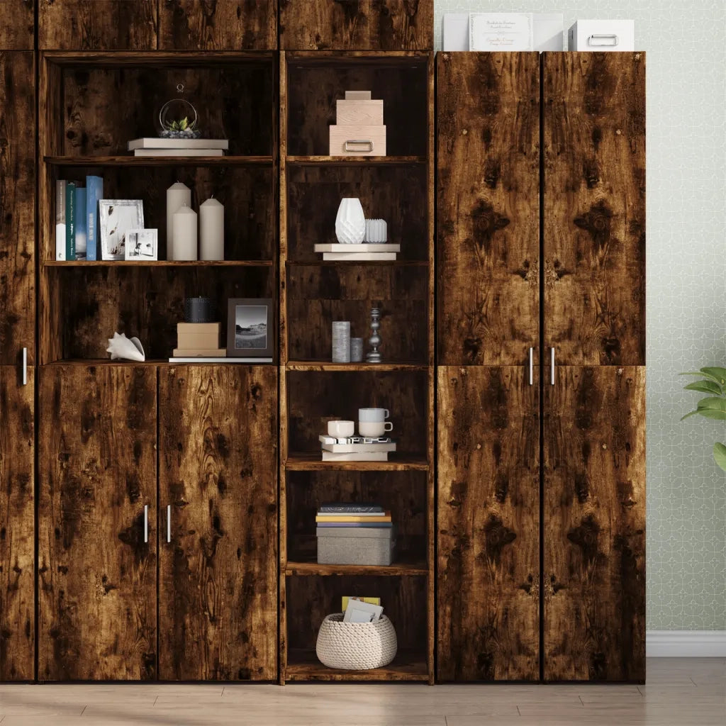 Credenza | Madia | Buffet da pranzo | Armadio da pranzo Rovere Fumo 45x41x185 cm in Legno Multistrato