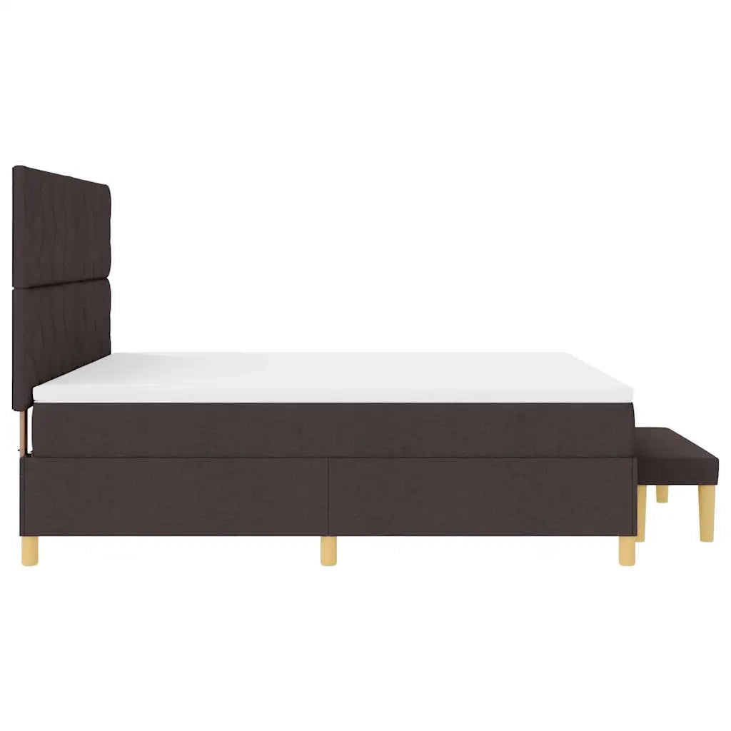 Letto a molle con materasso Marrone Scuro 180 x 200 cm Tessuto 3344397