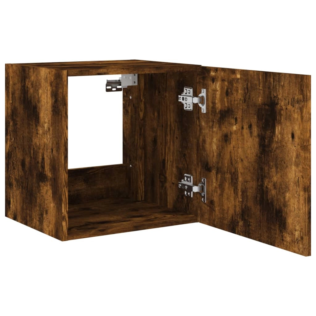 Mobile TV multimediale scaffale TV credenza mobile TV sala da pranzo soggiorno parete attrezzata per camera da letto con luci LED rovere affumicato 40,5 x 35 x 40 cm marrone 02_0027982