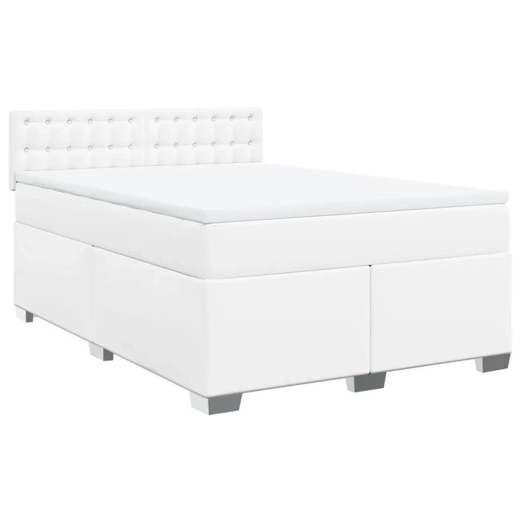 Giroletto a Molle con Materasso Bianco 140x200 cm in Similpelle