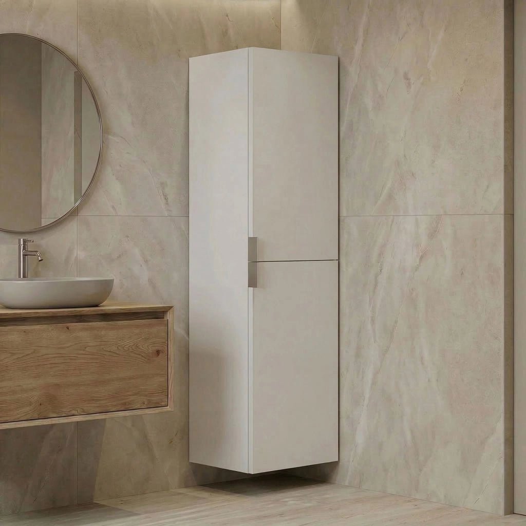Mobile da bagno "Purus 40" - 40 x 32 x 138 cm - Bianco