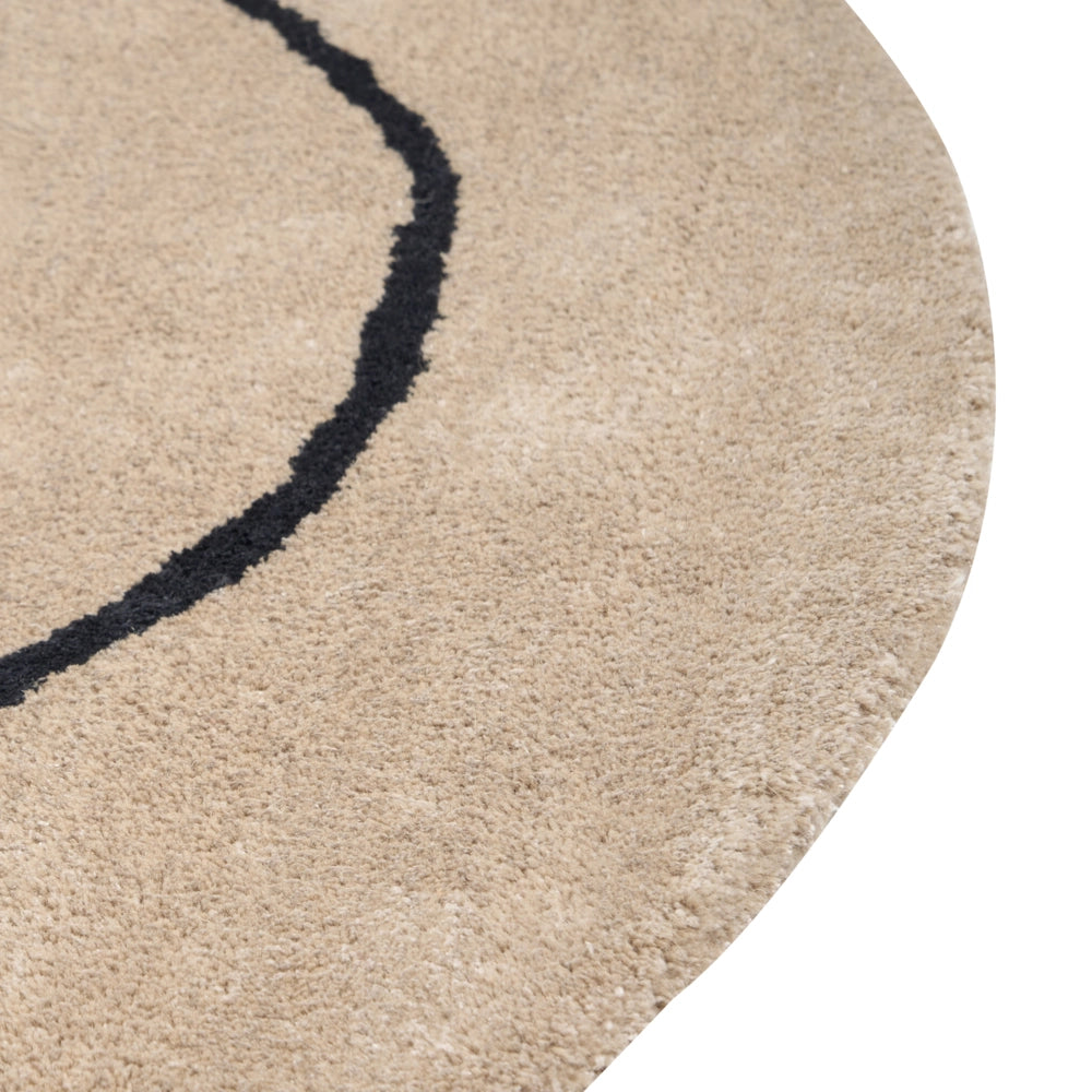 Tappeto in viscosa di forma rotonda beige ⌀ 200 cm soggiorno camera da letto