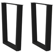 Gambe per tavolo da pranzo a forma di V 2 pz nere 70x(72-73,3) cm in acciaio