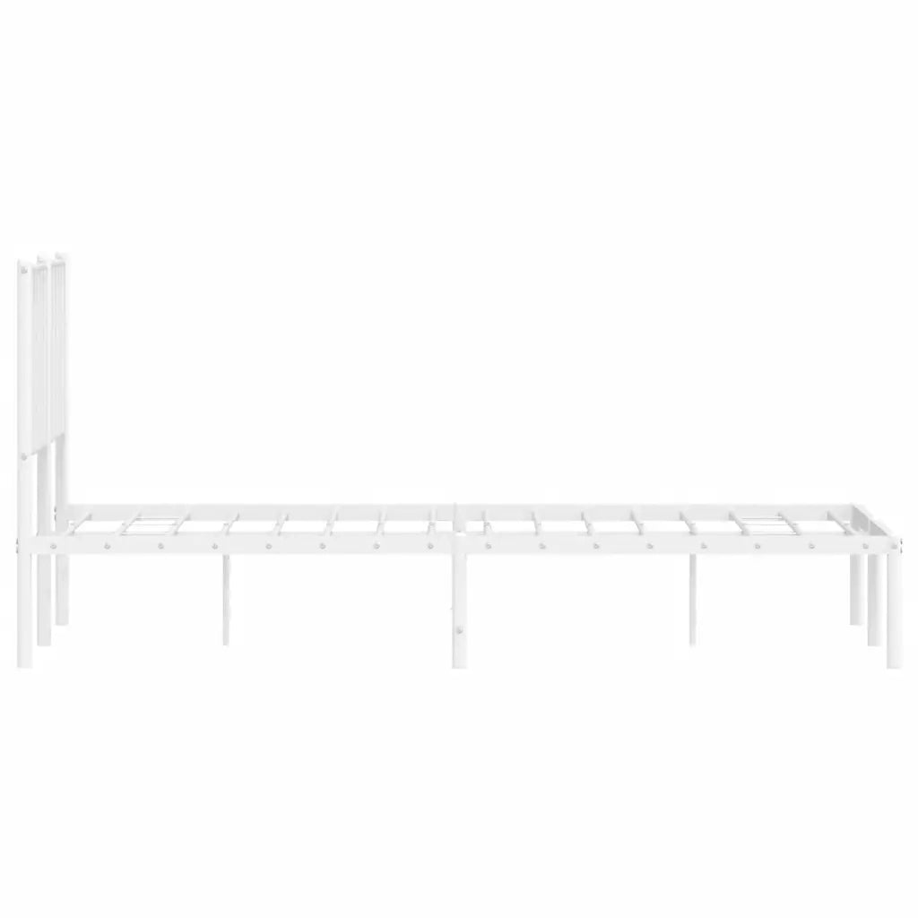 Letto matrimoniale | Letto per adulti | Giroletto con Testiera Metallo Bianco 120x190 cm