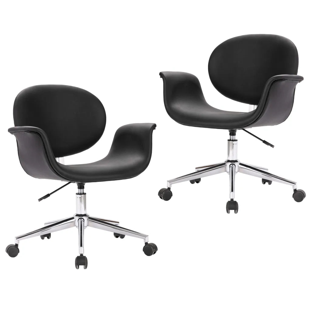 Sedie da Pranzo Girevoli 2 pz Nere in Similpelle cod mxl 31518