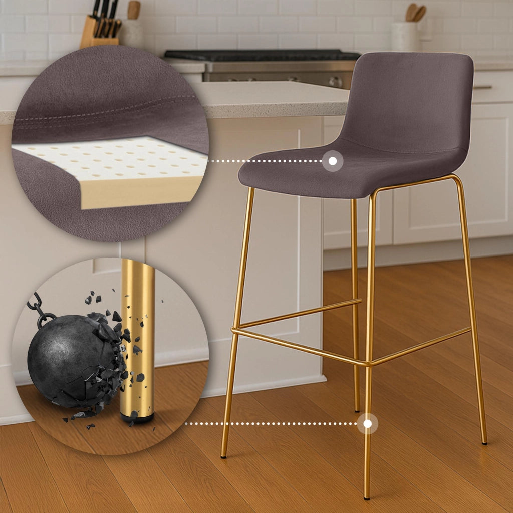 Barhocker Hoover Samt 4-FuЯ Gold