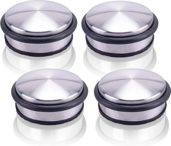 Toponi per porta in acciaio inox - 10 x 4 cm - Gomma - Ultra resistente - Circa 12 kg