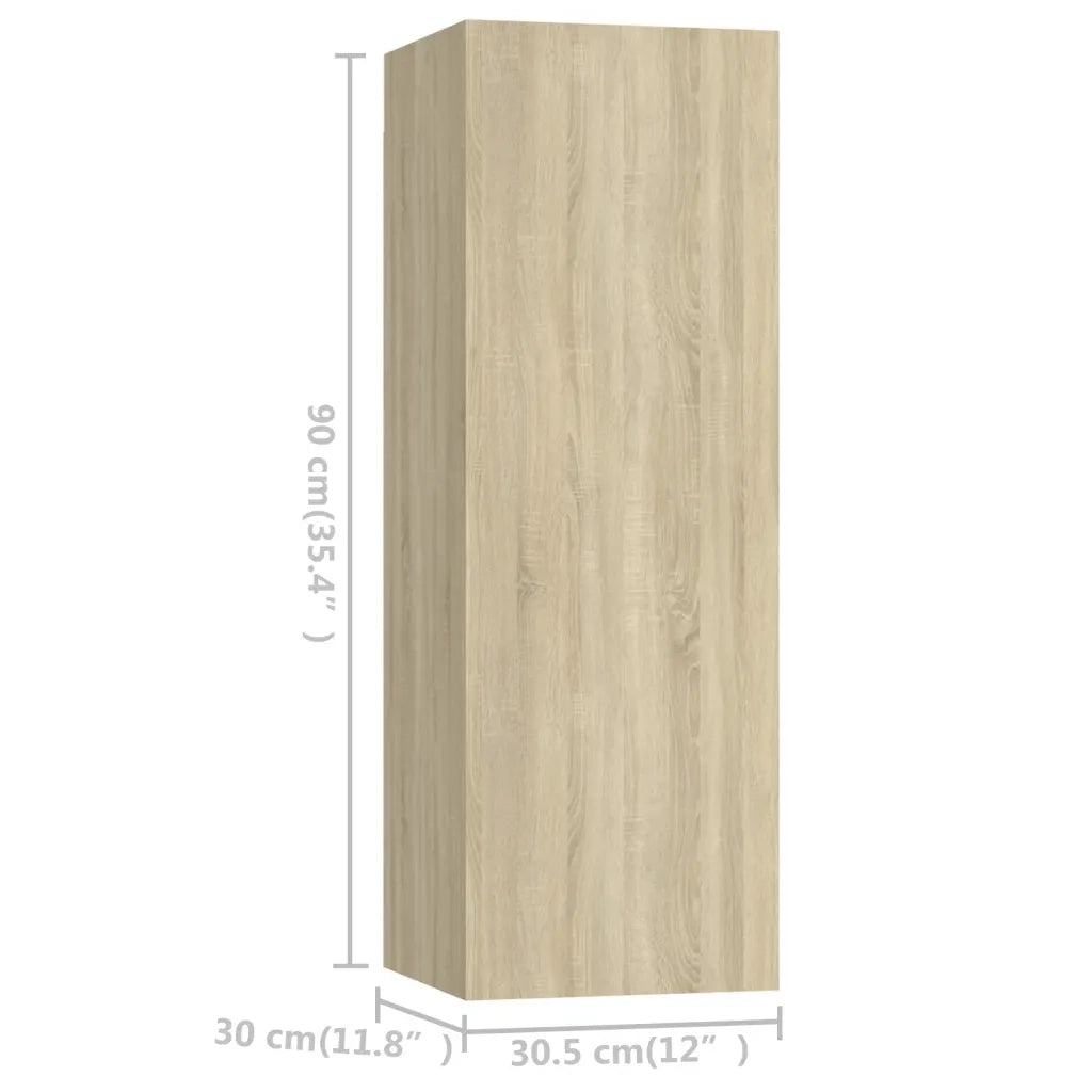 Set di Mobili Porta TV 4 pz-Credenza per TV Rovere Sonoma in Legno Multistrato 608458