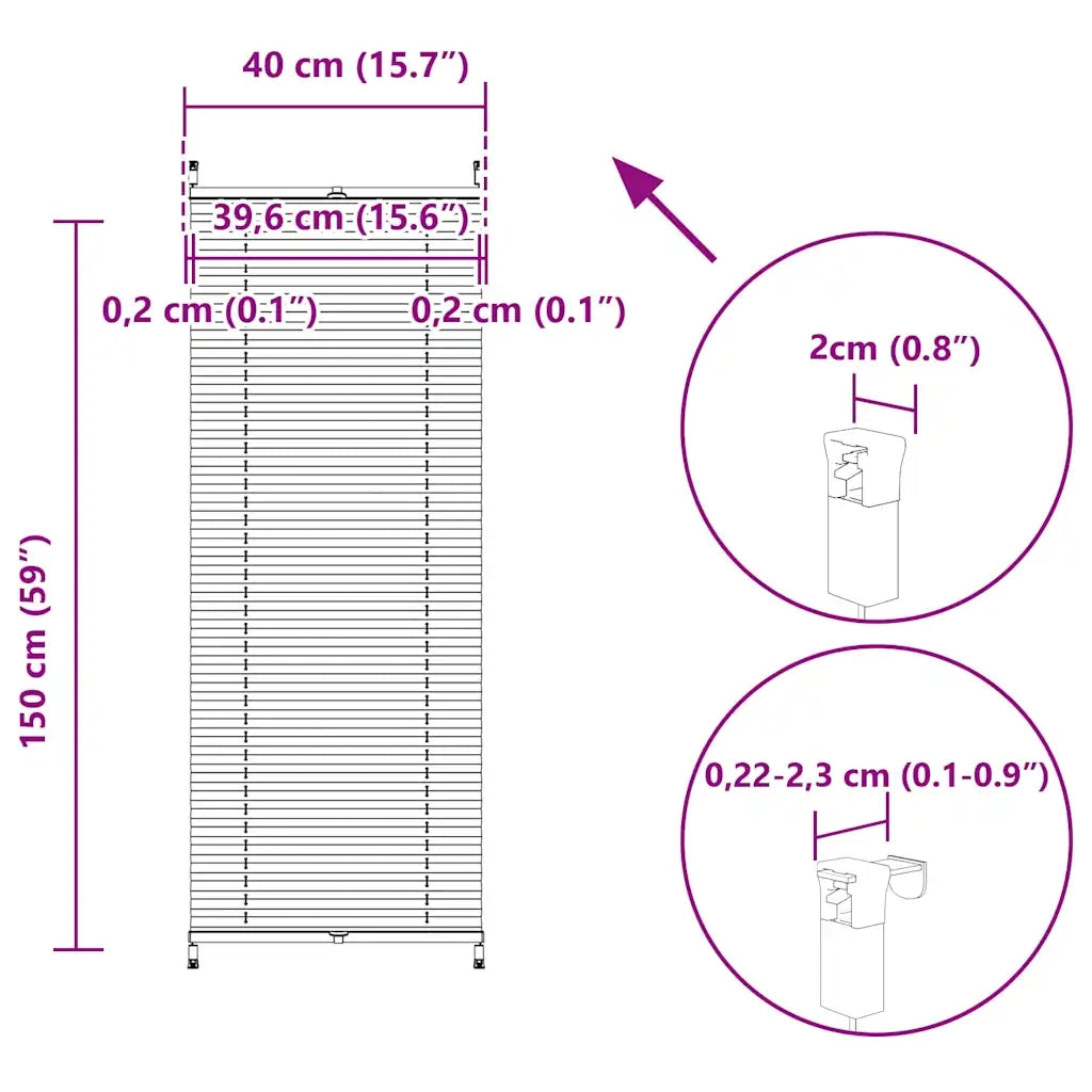 Tenda plissÃ¨ 40x150cm Crema