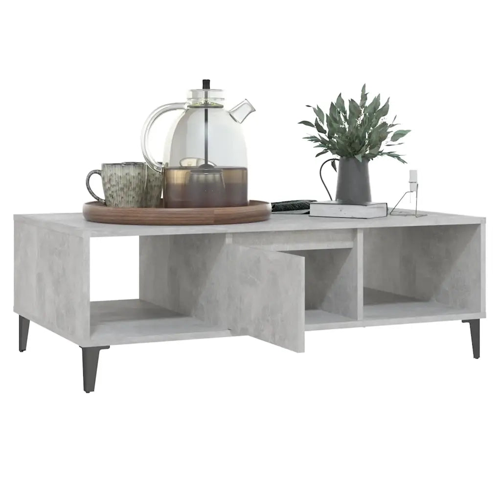 Tavolino Salotto Grigio Cemento 103,5x60x35cm Legno Multistrato 806026