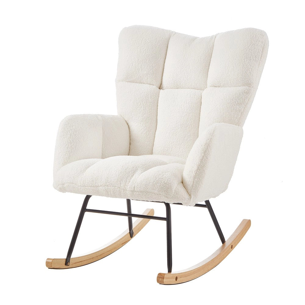 Poltrona a Dondolo ¨C Xylo ¨C Legno e Metallo, Design Scandinavo, 69x89x101 cm