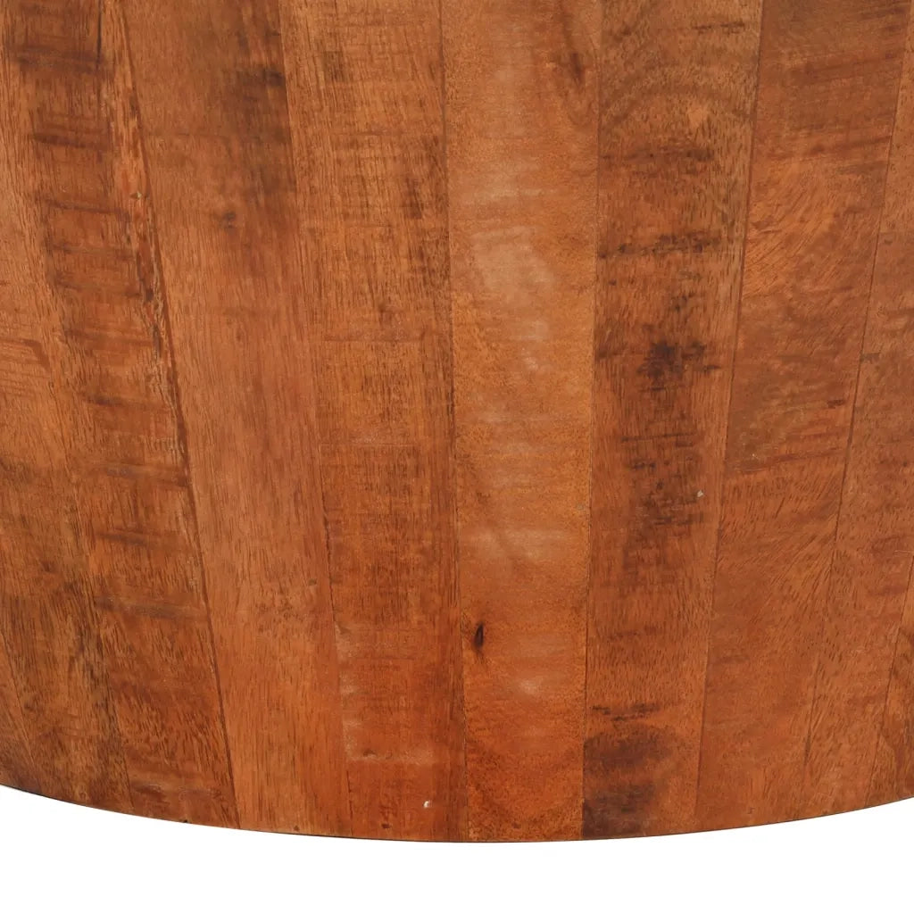 Tavolino da Salotto Ø52x30 cm Legno Grezzo Massello di Mango 353728