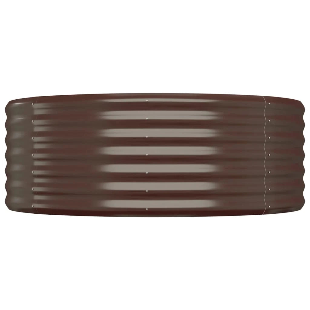 Fioriera rialzata 175 x 100 x 36 cm per piante e fiori terrazza giardino acciaio verniciato a polvere marrone 02_0039504