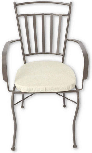 Sedia con braccioli in ferro battuto impilabile pisa con cuscino