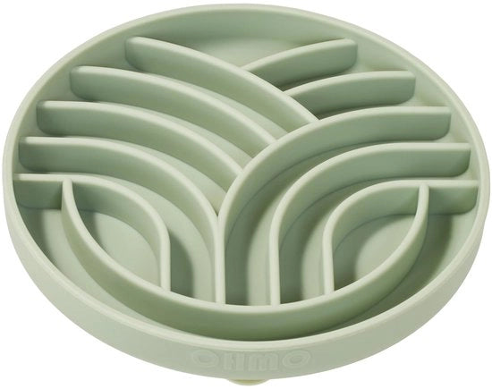 Bowl anti-gulping per cani, gatti e cuccioli, ciotola anti-gulping in silicone, alimentazione sana, prevenzione gonfiore, antiscivolo (S-Tree, verde chiaro)