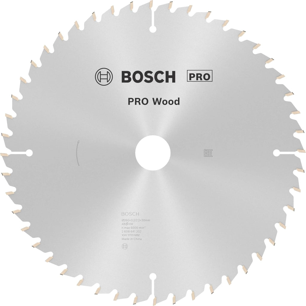 Bosch 1x Lama per sega circolare PRO Wood a filo per troncatrici (per Legno tenero, Legno duro, Ø mm, Professional Accessorio Troncatrice)