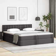 Letto con Contenitore Grigio 180 x 200 cm Pelle Sintetica