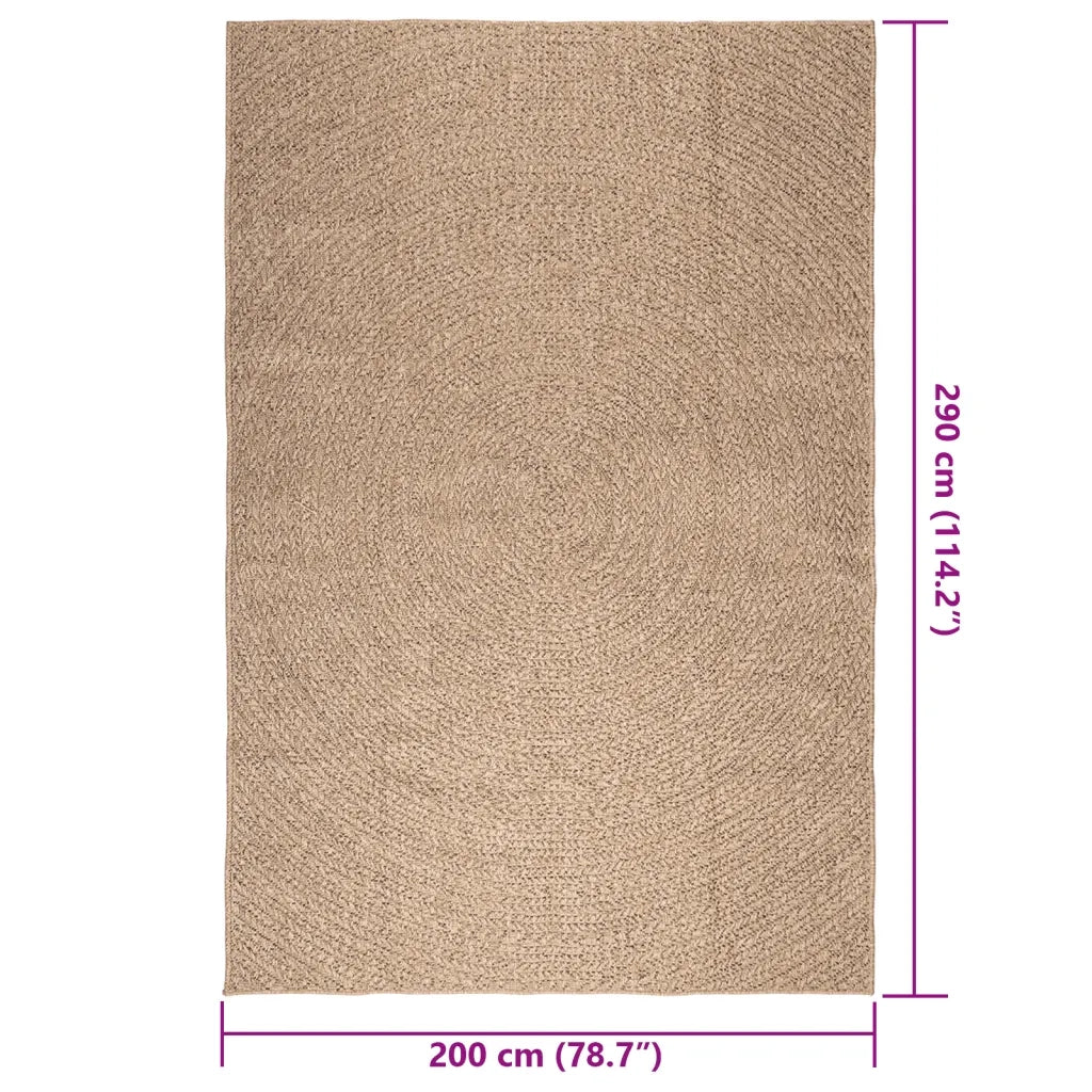 Tappeto del soggiorno | Tappeto ZIZUR 200x290 cm Aspetto Iuta per Interni ed Esterni