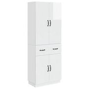 Set di armadi 2 pcs Bianco Lucido Legno ingegnerizzato