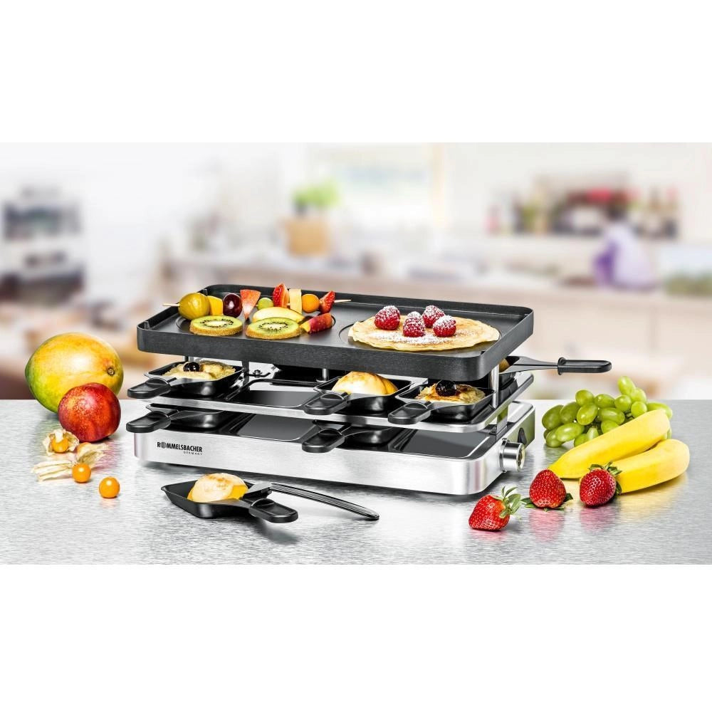 Rommelsbacher RC 1400 griglia per raclette 8 persona(e) 1200 W Acciaio inossidabile