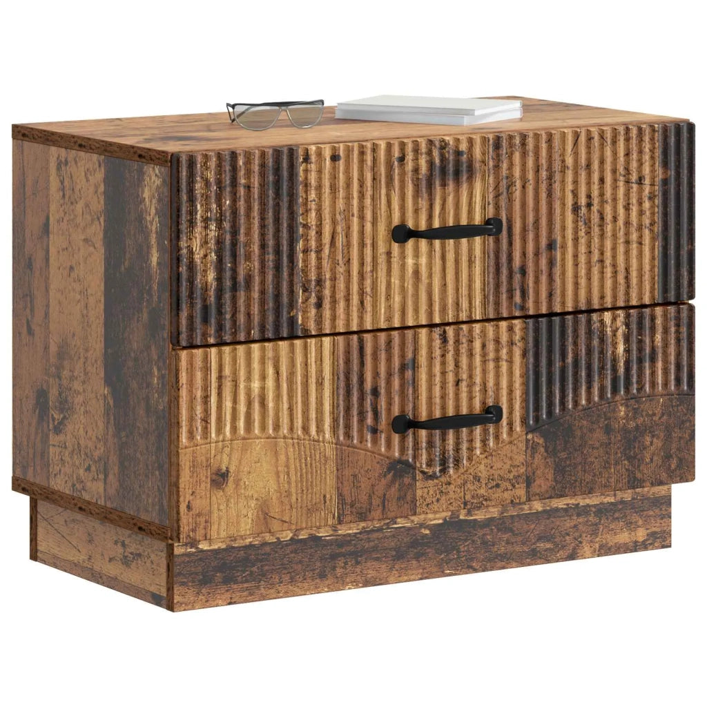 Comodino | Armadio da Notte | Mobiletto da notte con cassetto Legno antico 62 x 34,5 x 44,5 cm