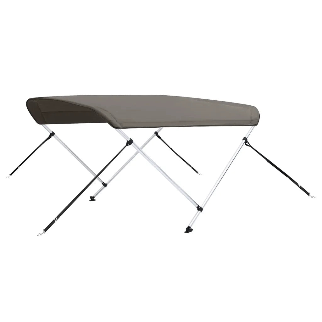 Bimini di Prua con Tendalino 2 Archi Grigio 180x130x110 cm 94793