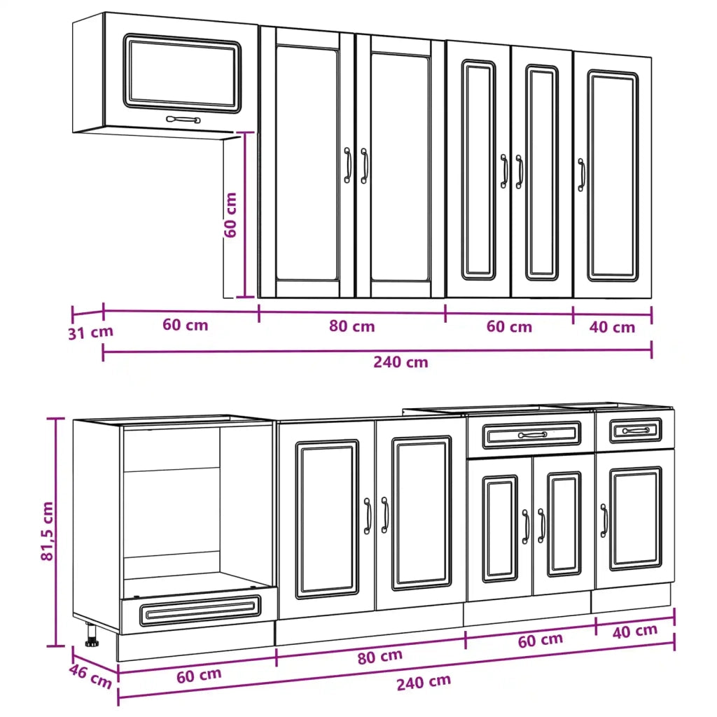 Unità Cucina KALMAR 8 pcs Rovere Artigianale 3438202