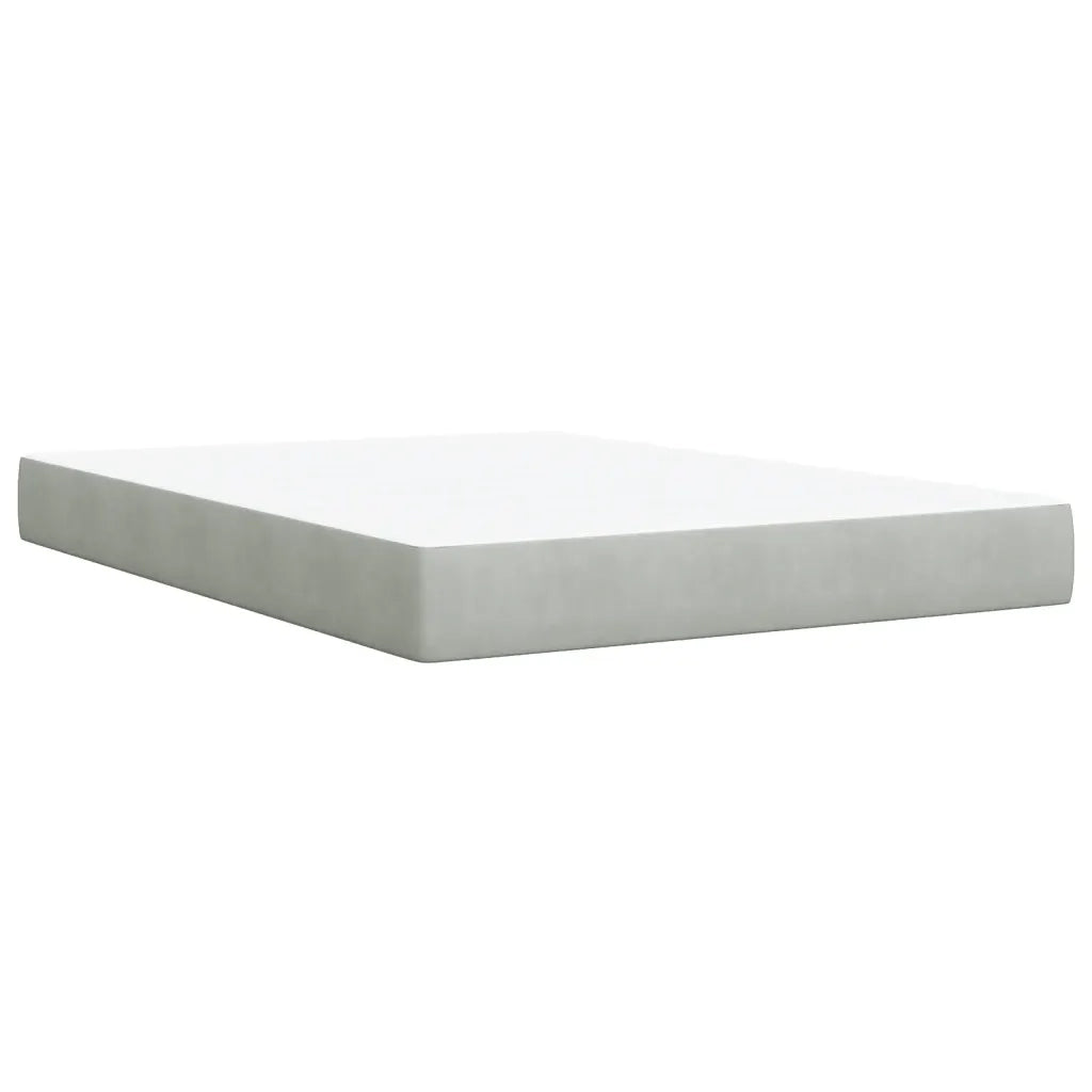 Giroletto a Molle con Materasso Grigio Chiaro 140x190cm Velluto 3293206