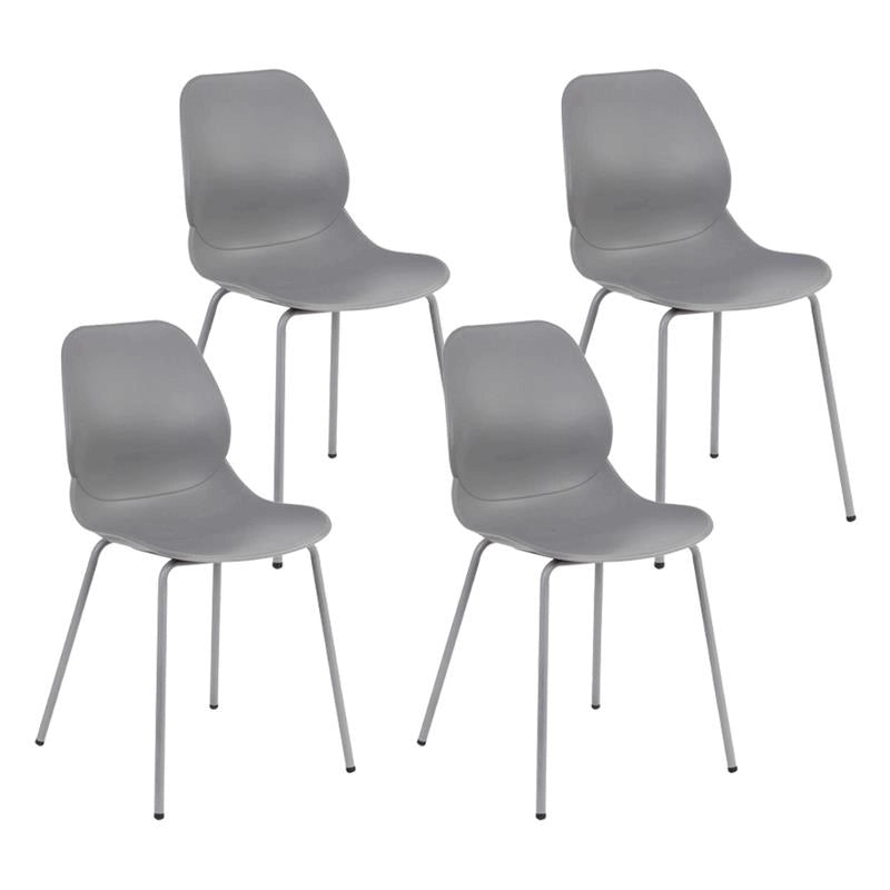 SET 4 SEDIE STOCCARDA IN PLASTICA DI COLORE GRIGIO 46 X 54 X H84 CM