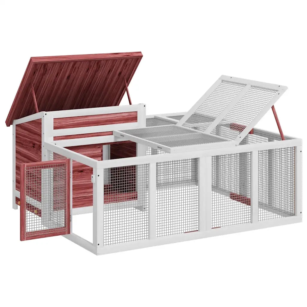 Conigliera Moka 144x123x67,5 cm in Legno Massello di Pino 172281
