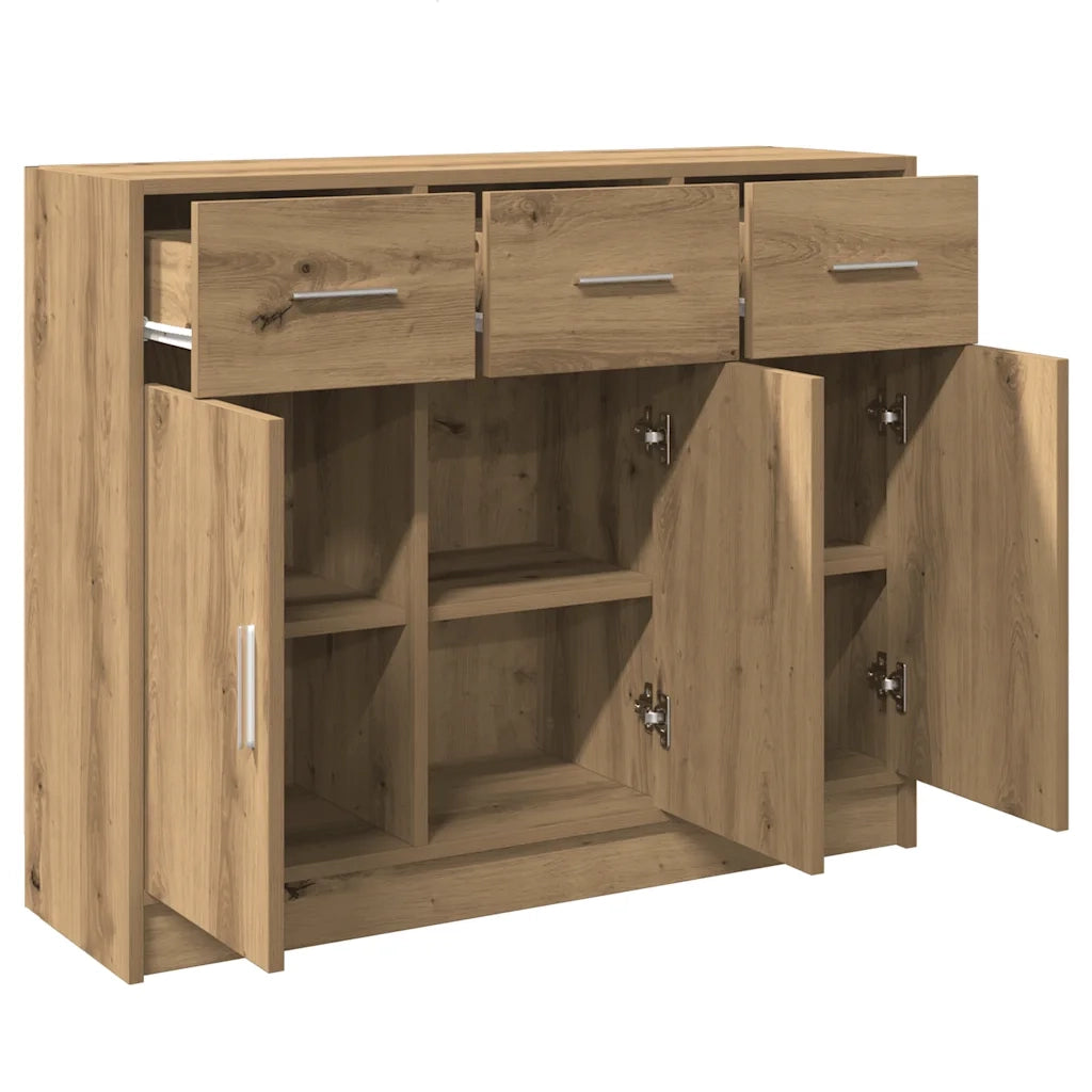 Credenza Rovere Artigianale 91x28x75 cm in Legno Multistrato 855895
