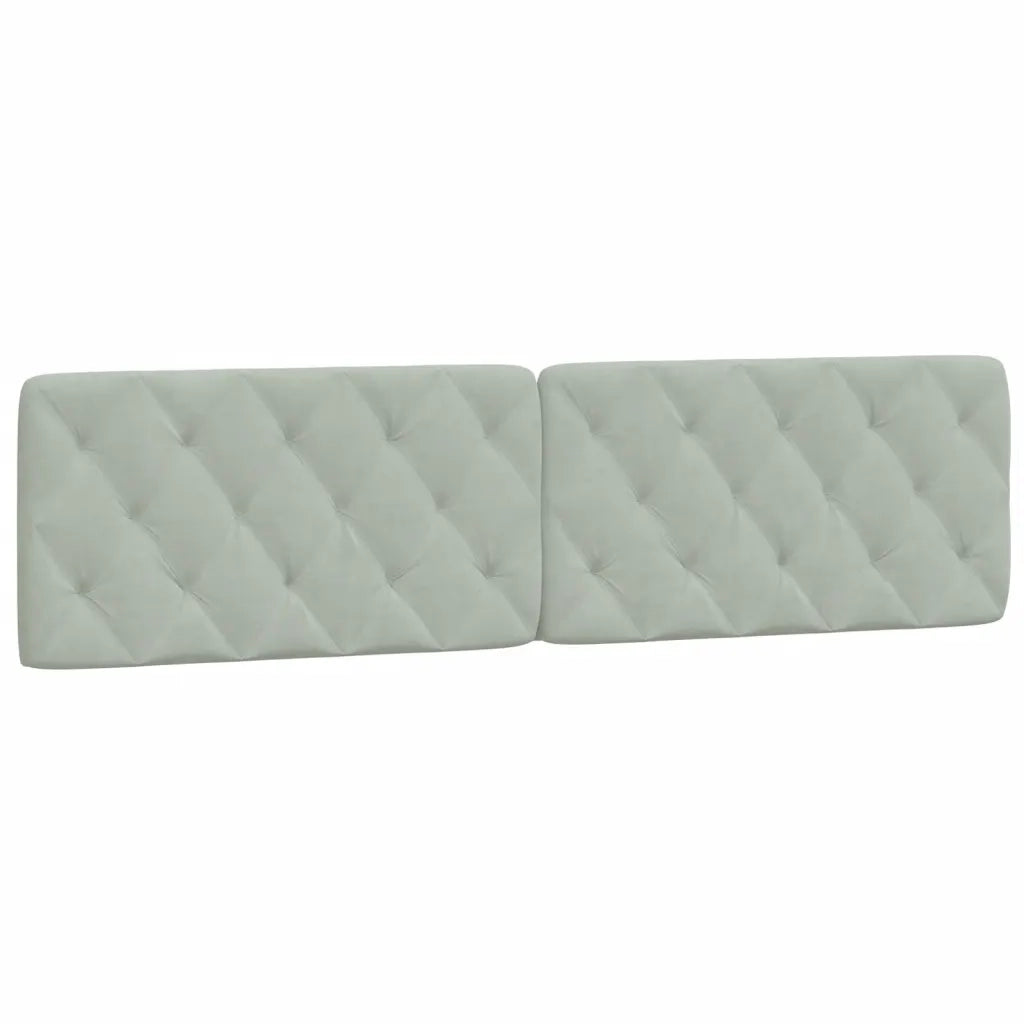 Cuscino Testiera Grigio Chiaro 200 cm in Velluto CFW6328152