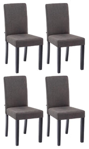 Set 4 sedie da pranzo Ina in stoffa grigio scuro,nero