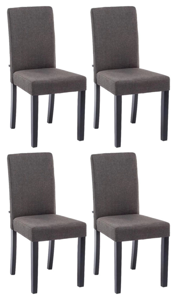 Set 4 sedie da pranzo Ina in stoffa grigio scuro,nero