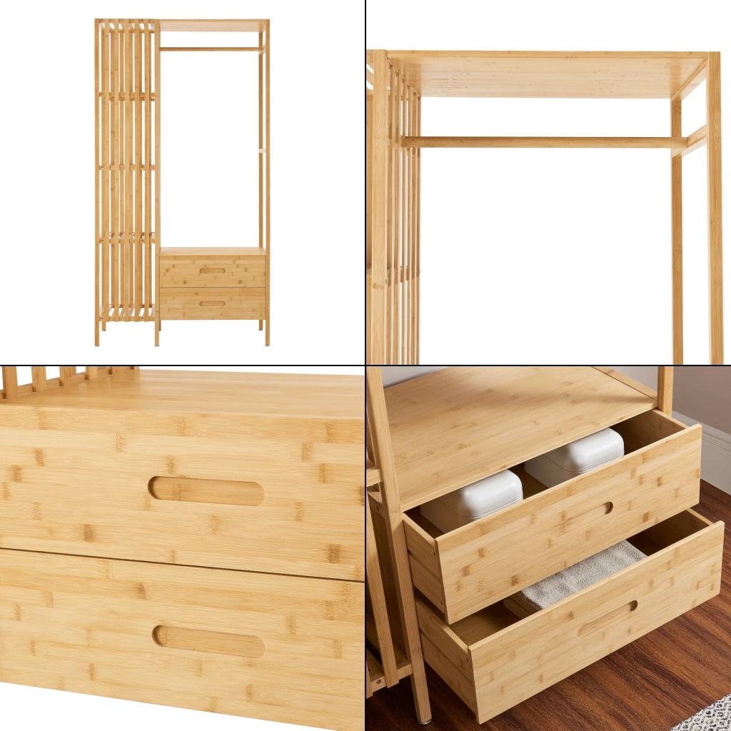 Appendiabiti da ingresso di design 185 x 100 x 45 cm bambù naturale 03_0010388